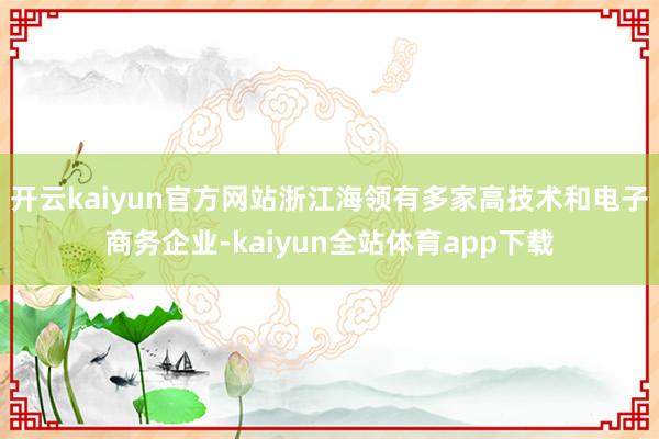 开云kaiyun官方网站浙江海领有多家高技术和电子商务企业-kaiyun全站体育app下载