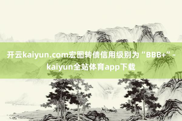 开云kaiyun.com宏图转债信用级别为“BBB+”-kaiyun全站体育app下载