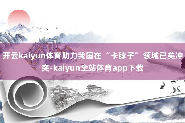 开云kaiyun体育助力我国在 “卡脖子” 领域已矣冲突-kaiyun全站体育app下载