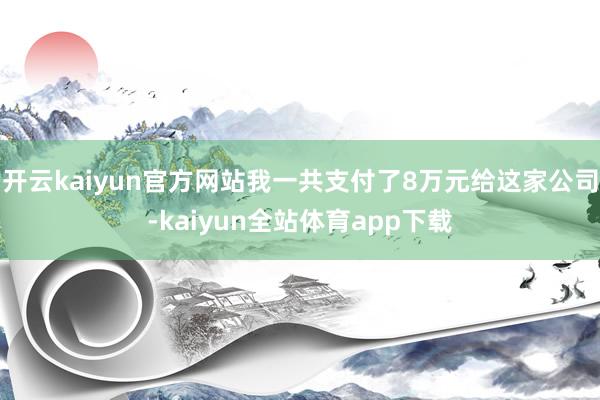 开云kaiyun官方网站我一共支付了8万元给这家公司-kaiyun全站体育app下载