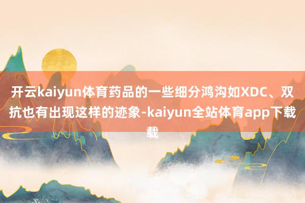 开云kaiyun体育药品的一些细分鸿沟如XDC、双抗也有出现这样的迹象-kaiyun全站体育app下载