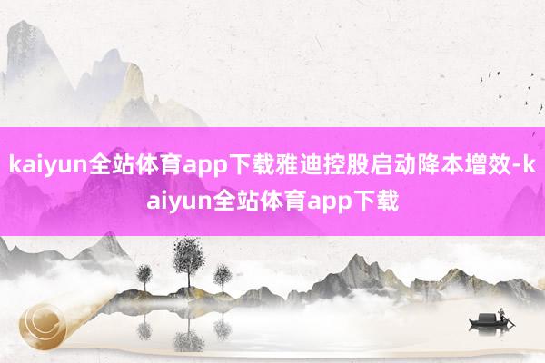 kaiyun全站体育app下载雅迪控股启动降本增效-kaiyun全站体育app下载