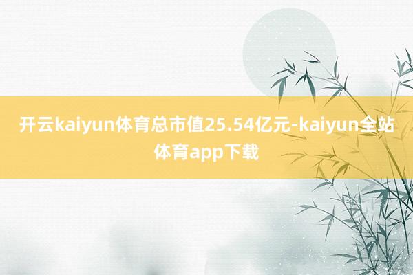 开云kaiyun体育总市值25.54亿元-kaiyun全站体育app下载