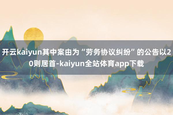 开云kaiyun其中案由为“劳务协议纠纷”的公告以20则居首-kaiyun全站体育app下载